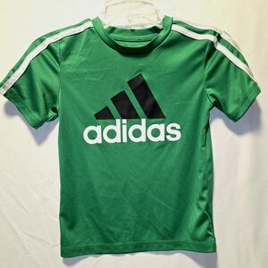 Size 5 Adidas Kids Tee in Green with Black Logo